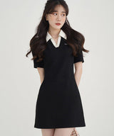 バイカラーAラインショートポロワンピース 5