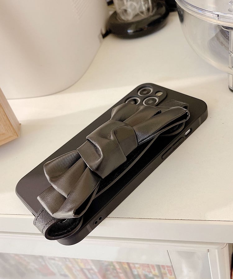 フェイクレザービッグリボンベルトスマホケース45