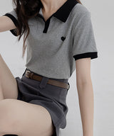 ワンポイントハートバイカラーポロシャツ 6