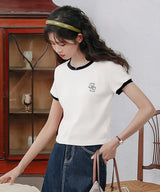 ワッフルバイカラーワンポイントTシャツ 6