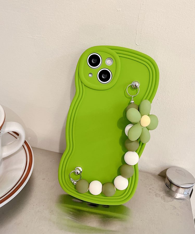 ウェーブフレームフラワーチャームスマホケース12