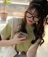 マルチカラークルーネックベーシックリブTシャツ10