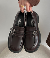 ダブルベルト厚底ローファー