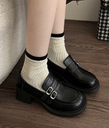 ダブルベルト厚底ローファー