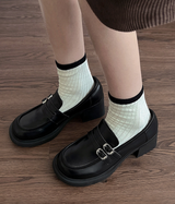 ダブルベルト厚底ローファー