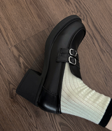 ダブルベルト厚底ローファー