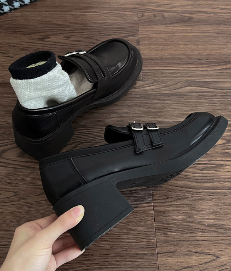 ダブルベルト厚底ローファー