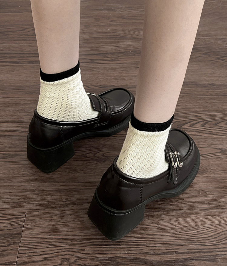 ダブルベルト厚底ローファー