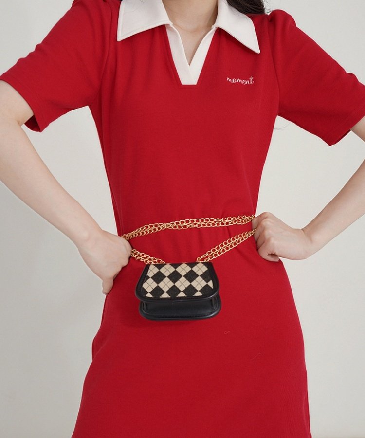 バイカラーAラインショートポロワンピース 12