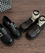 ダブルベルト厚底ローファー