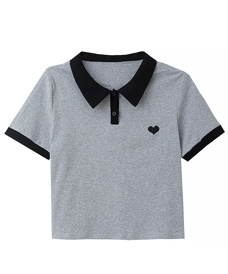 ワンポイントハートバイカラーポロシャツ 13