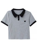 ワンポイントハートバイカラーポロシャツ 13