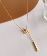 ダブルスクエアラリエットネックレス1