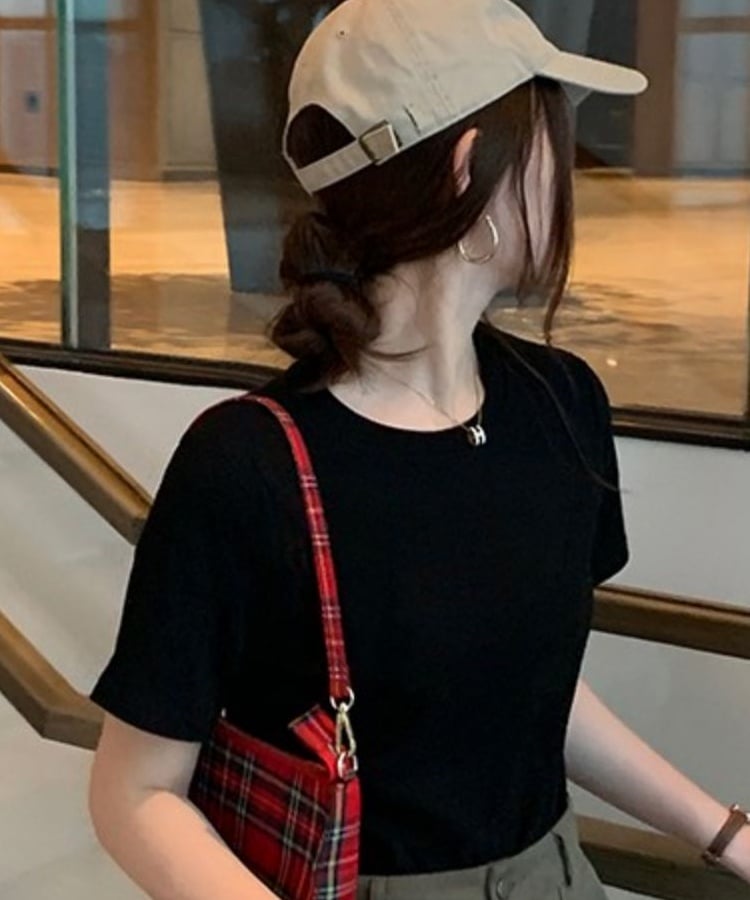 マルチカラークルーネックベーシックリブTシャツ16