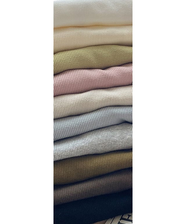 マルチカラークルーネックベーシックリブTシャツ18