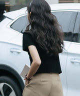 レースアップバイカラーカジュアルシャツ 20