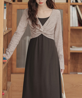 ツイストショートニット＋キャミソールワンピース2点セット