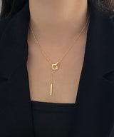 ダブルスクエアラリエットネックレス2