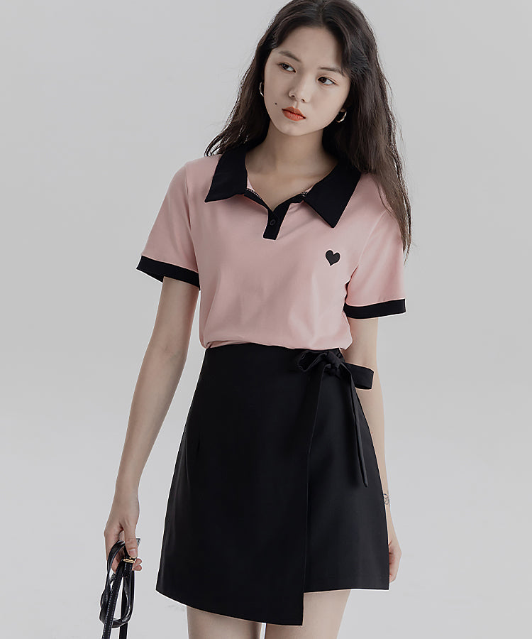 ワンポイントハートバイカラーポロシャツ 2