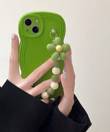 ウェーブフレームフラワーチャームスマホケース2