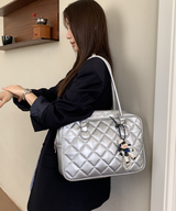 キルティングスクエアボストンバッグ