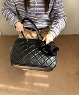 キルティングスクエアボストンバッグ