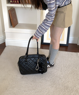 キルティングスクエアボストンバッグ