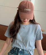 マルチカラークルーネックベーシックリブTシャツ3