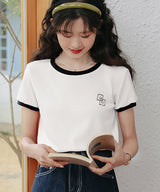 ワッフルバイカラーワンポイントTシャツ 3