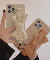 フェイクレザービッグリボンベルトスマホケース3