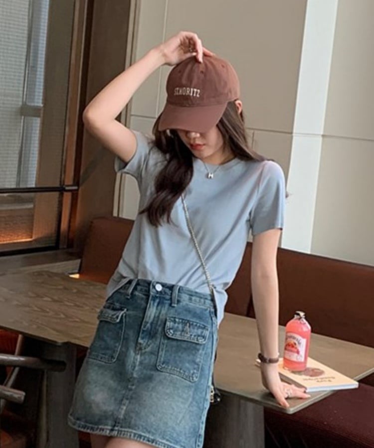 マルチカラークルーネックベーシックリブTシャツ4