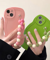 ウェーブフレームフラワーチャームスマホケース4