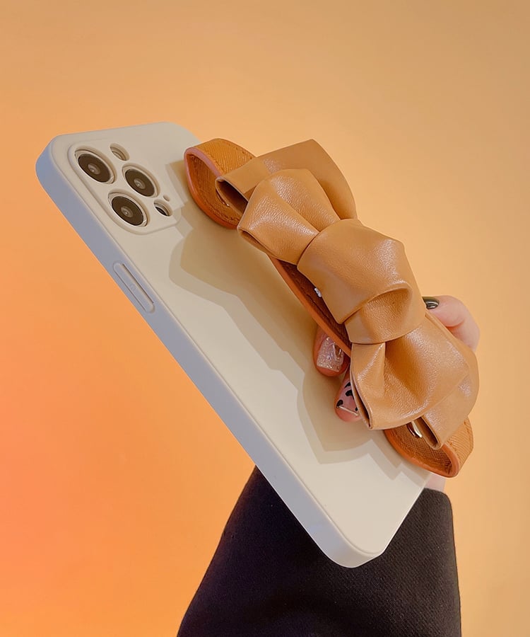 フェイクレザービッグリボンベルトスマホケース5