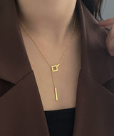 ダブルスクエアラリエットネックレス5