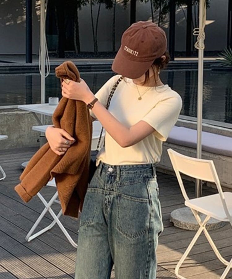 マルチカラークルーネックベーシックリブTシャツ5