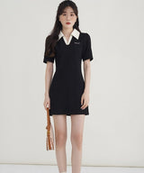 バイカラーAラインショートポロワンピース 5