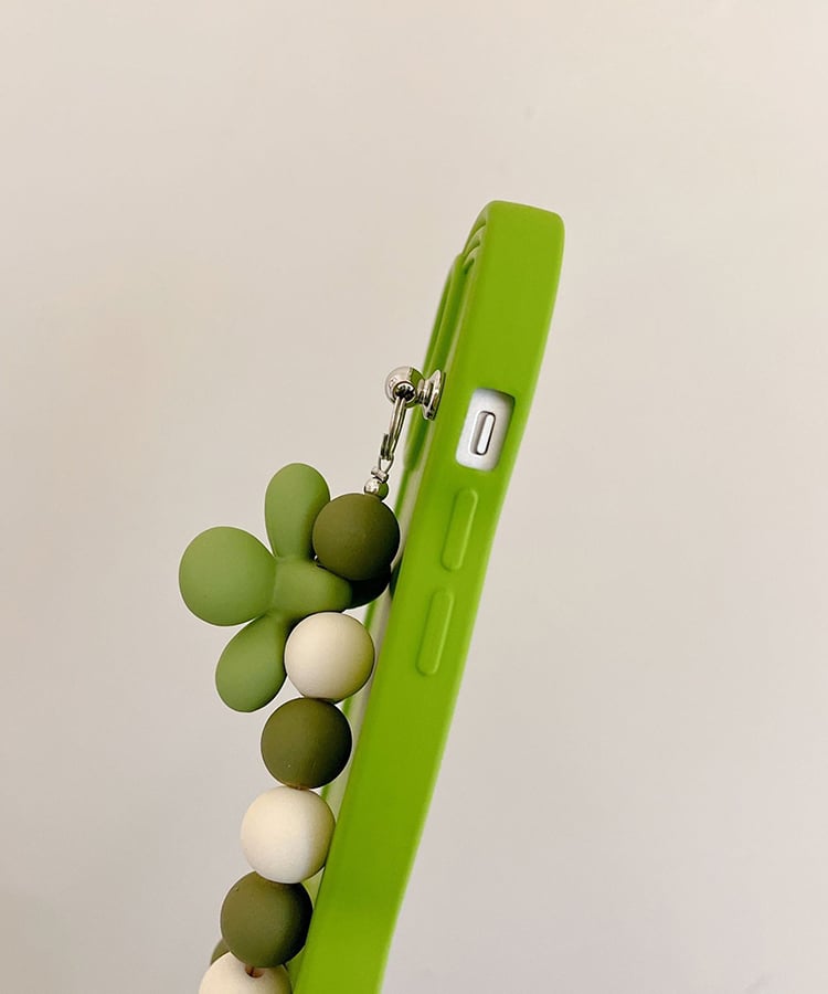 ウェーブフレームフラワーチャームスマホケース5