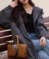 フード付きランタンスリーブロングジャケット