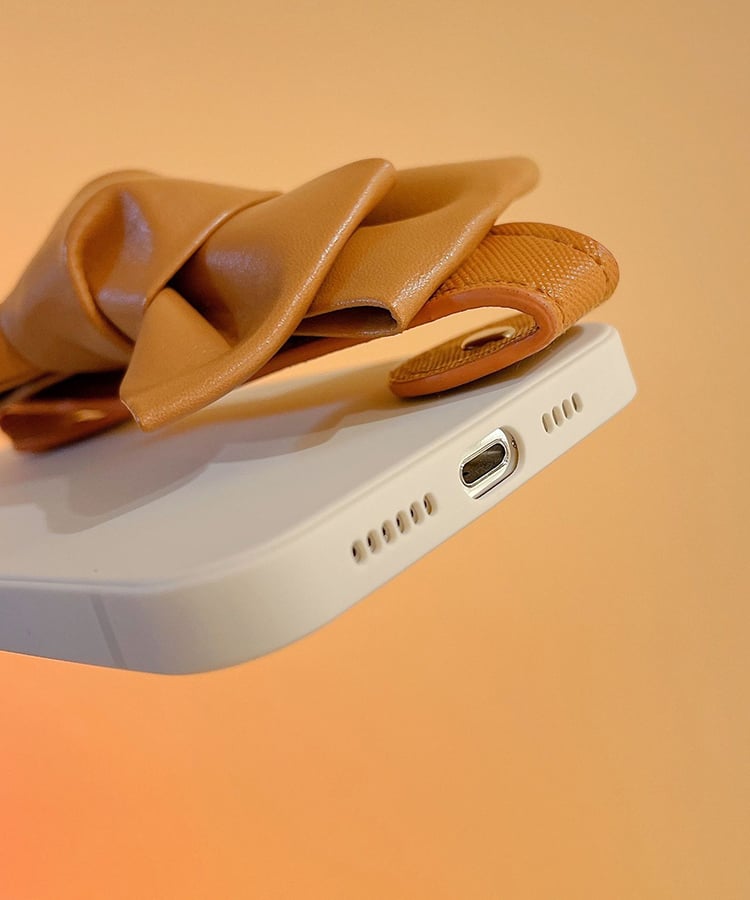 フェイクレザービッグリボンベルトスマホケース6