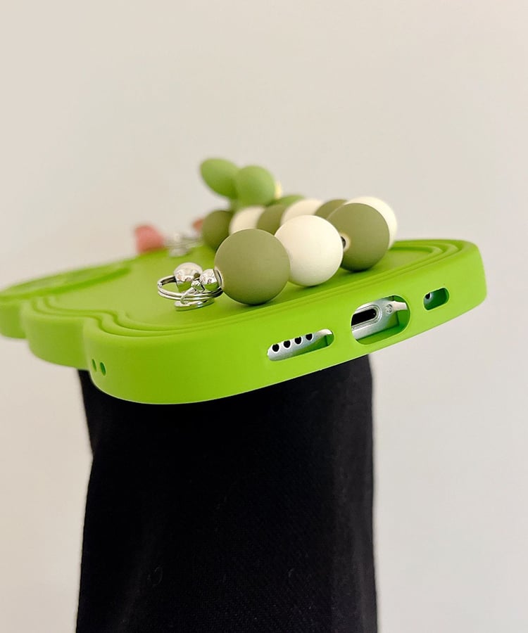 ウェーブフレームフラワーチャームスマホケース6