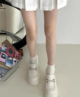 スクエアトゥチャンキーヒールビットロゴローファー6