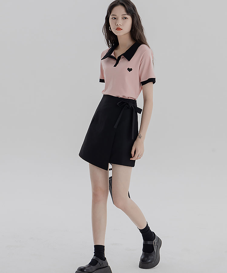 ワンポイントハートバイカラーポロシャツ 7