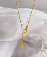 ダブルスクエアラリエットネックレス7