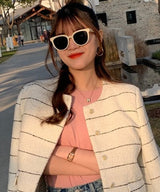 マルチカラークルーネックベーシックリブTシャツ7