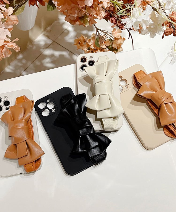 フェイクレザービッグリボンベルトスマホケース8