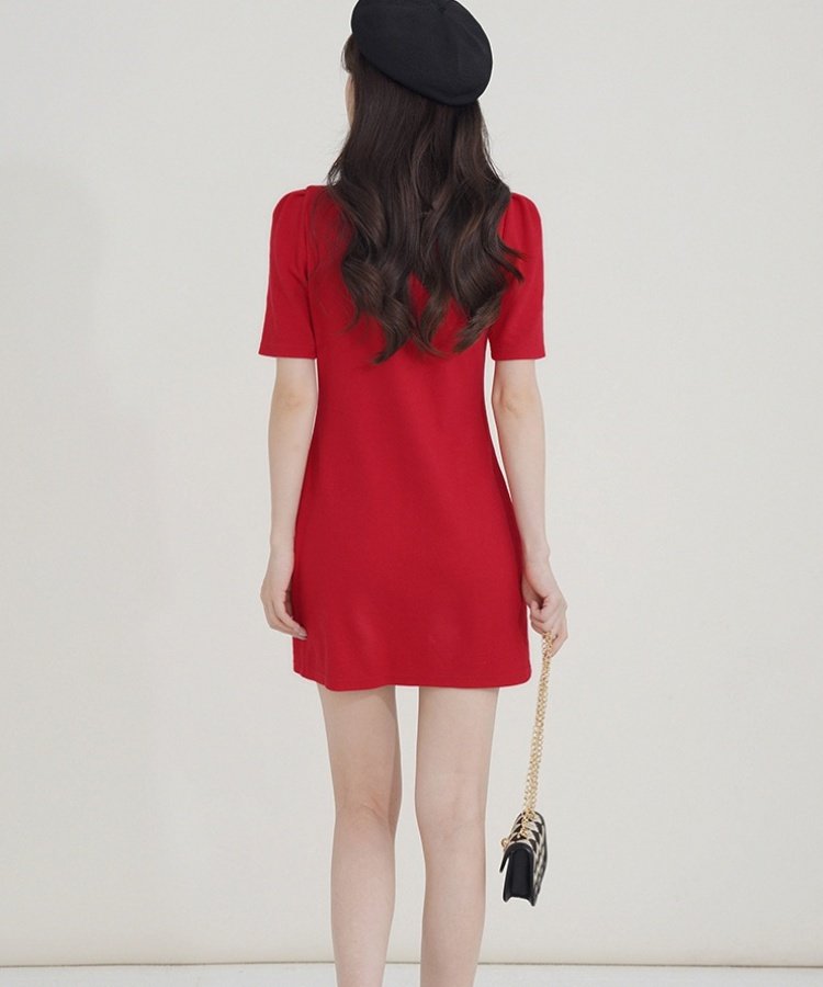 バイカラーAラインショートポロワンピース 8