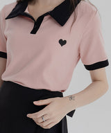 ワンポイントハートバイカラーポロシャツ 8