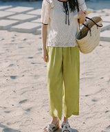 フロントリボンショルダーフリルレースシアートップス 8