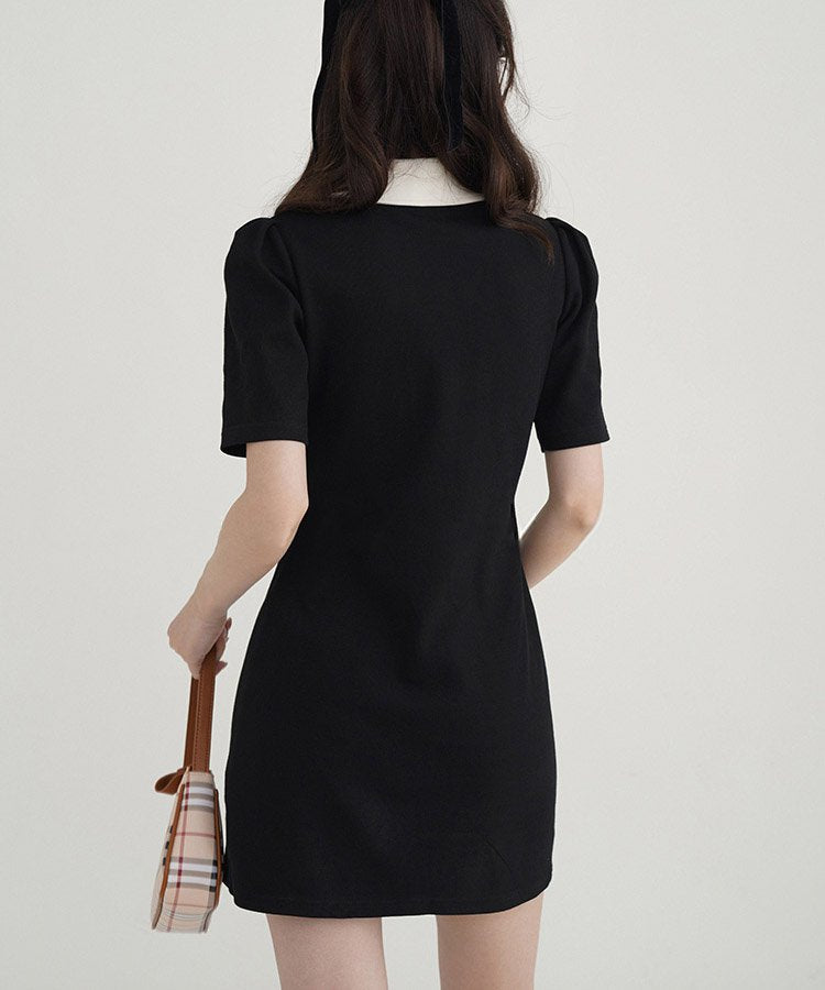 バイカラーAラインショートポロワンピース 9