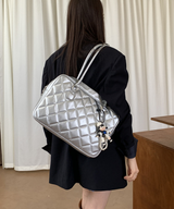 キルティングスクエアボストンバッグ